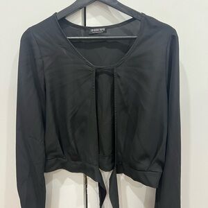Charming Black Long Sleeve Blouse